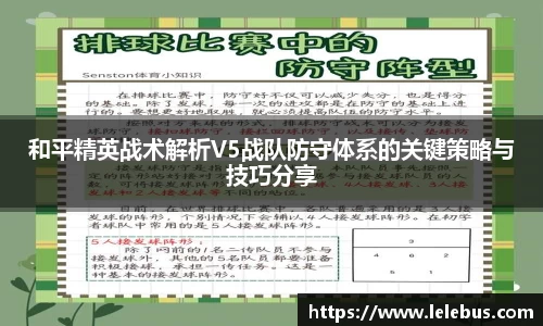 和平精英战术解析V5战队防守体系的关键策略与技巧分享